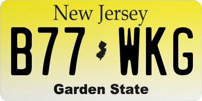 NJ license plate B77WKG