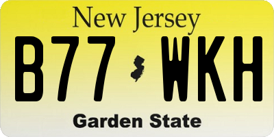 NJ license plate B77WKH