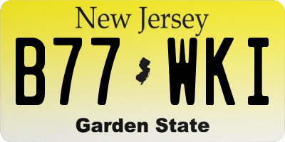 NJ license plate B77WKI