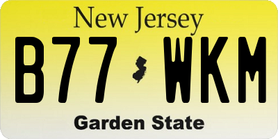 NJ license plate B77WKM