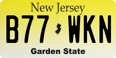 NJ license plate B77WKN
