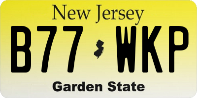NJ license plate B77WKP