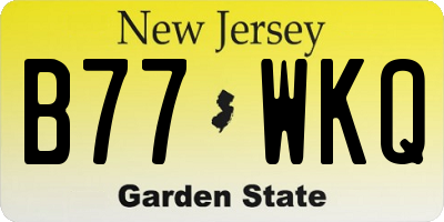 NJ license plate B77WKQ