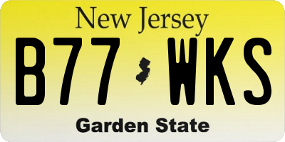 NJ license plate B77WKS