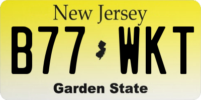 NJ license plate B77WKT