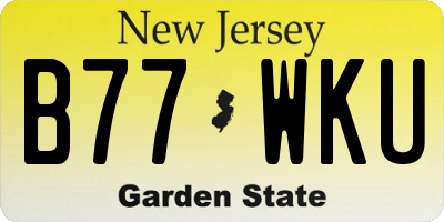 NJ license plate B77WKU