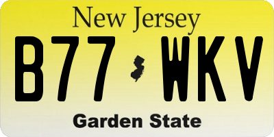 NJ license plate B77WKV