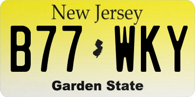 NJ license plate B77WKY