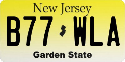 NJ license plate B77WLA