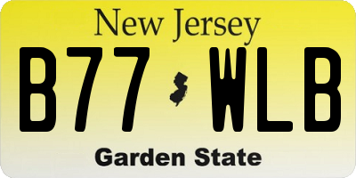 NJ license plate B77WLB
