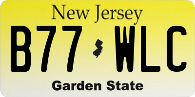 NJ license plate B77WLC