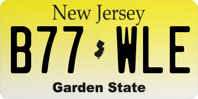 NJ license plate B77WLE