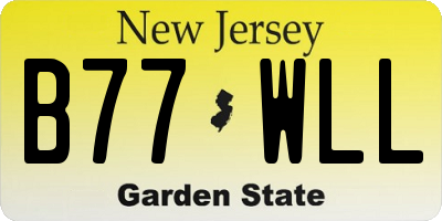 NJ license plate B77WLL