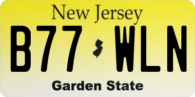 NJ license plate B77WLN