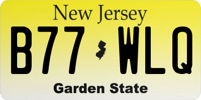 NJ license plate B77WLQ
