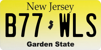 NJ license plate B77WLS