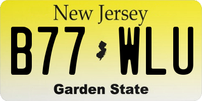 NJ license plate B77WLU
