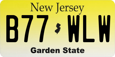 NJ license plate B77WLW