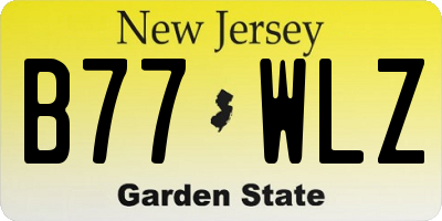 NJ license plate B77WLZ