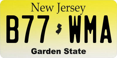 NJ license plate B77WMA