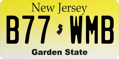 NJ license plate B77WMB