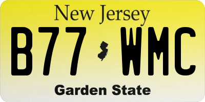 NJ license plate B77WMC