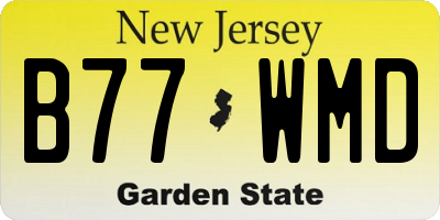 NJ license plate B77WMD