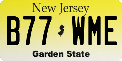 NJ license plate B77WME