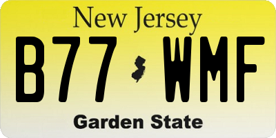 NJ license plate B77WMF