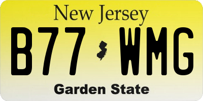 NJ license plate B77WMG