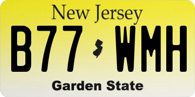 NJ license plate B77WMH