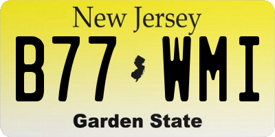 NJ license plate B77WMI