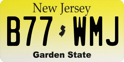 NJ license plate B77WMJ