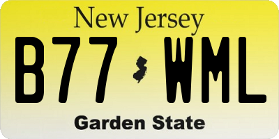 NJ license plate B77WML