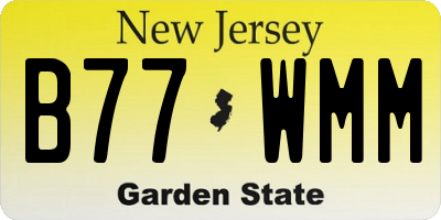 NJ license plate B77WMM