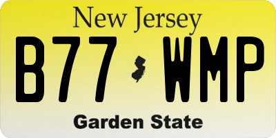 NJ license plate B77WMP