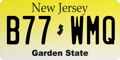 NJ license plate B77WMQ