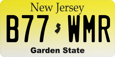 NJ license plate B77WMR