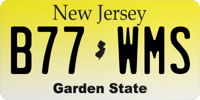 NJ license plate B77WMS