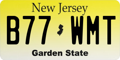 NJ license plate B77WMT