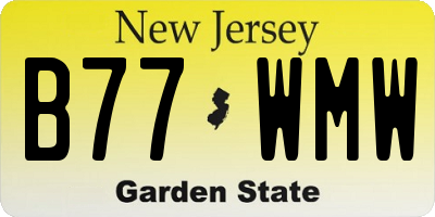 NJ license plate B77WMW