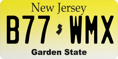 NJ license plate B77WMX