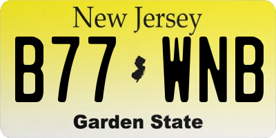 NJ license plate B77WNB