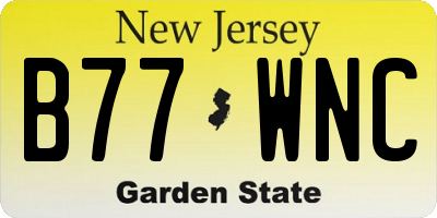 NJ license plate B77WNC