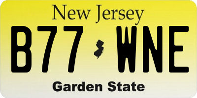 NJ license plate B77WNE