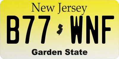 NJ license plate B77WNF
