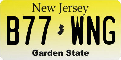 NJ license plate B77WNG