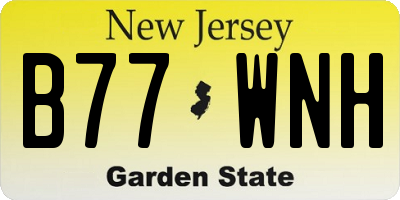 NJ license plate B77WNH
