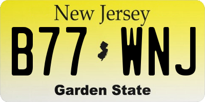 NJ license plate B77WNJ