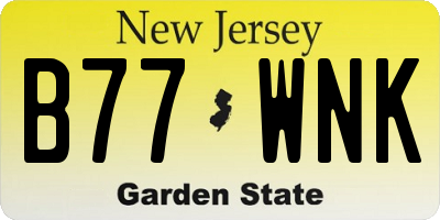 NJ license plate B77WNK